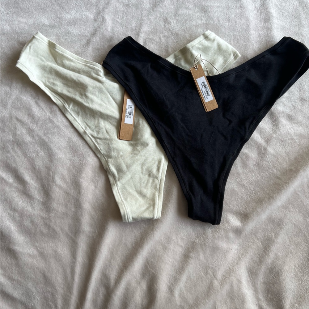 NWT Skims Set of 2: Cotton Jersey Dipped Thongs XL